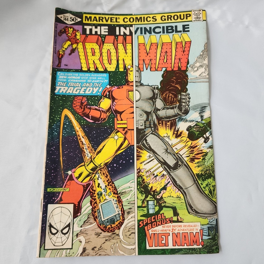 Invincible Iron Man #144 Marvel Comic Book 1981 Bronze Age Vietnam Special B&B